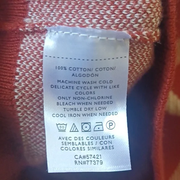 Ann Taylor Factory NWOT Crew Neck Sweater Rust Square Pattern Large - Picture 4 of 5
